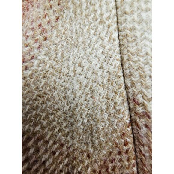 Vtg 70s Miss Gallery Women's S/M Brown & Tan Plaid Retro Wool Trench Coat w/Belt - Picture 11 of 12